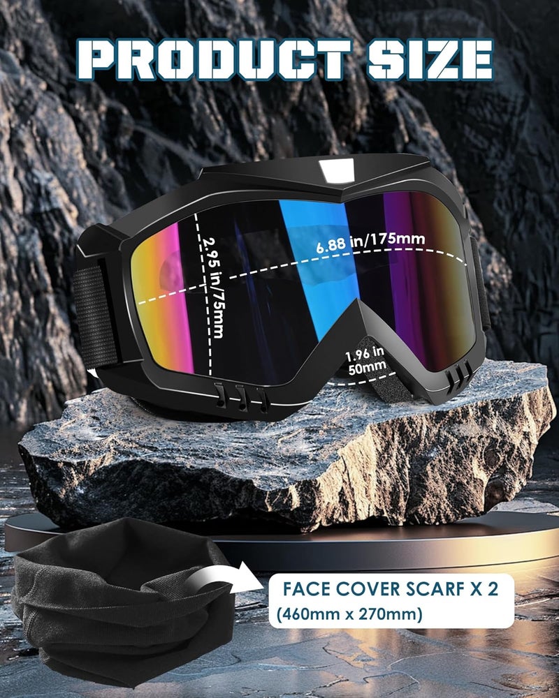 OXG Store Motorcycle Goggles - ATV & Dirt Bike Goggles with UV400 Dustproof Lens for Adults & Youth - Image 2